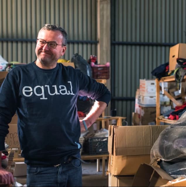 Man in warehouse