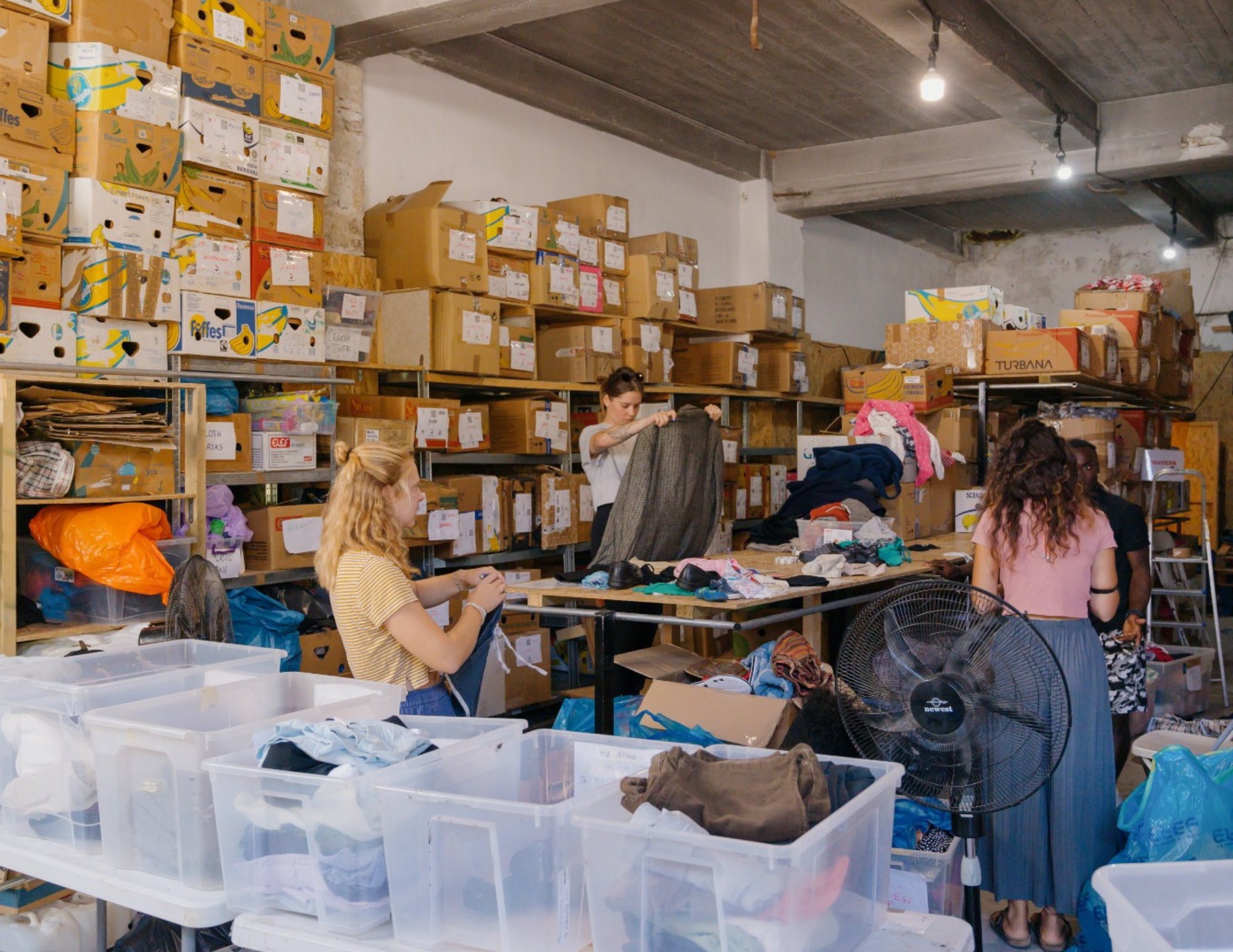 Local shop supporting aid distribution in Greece