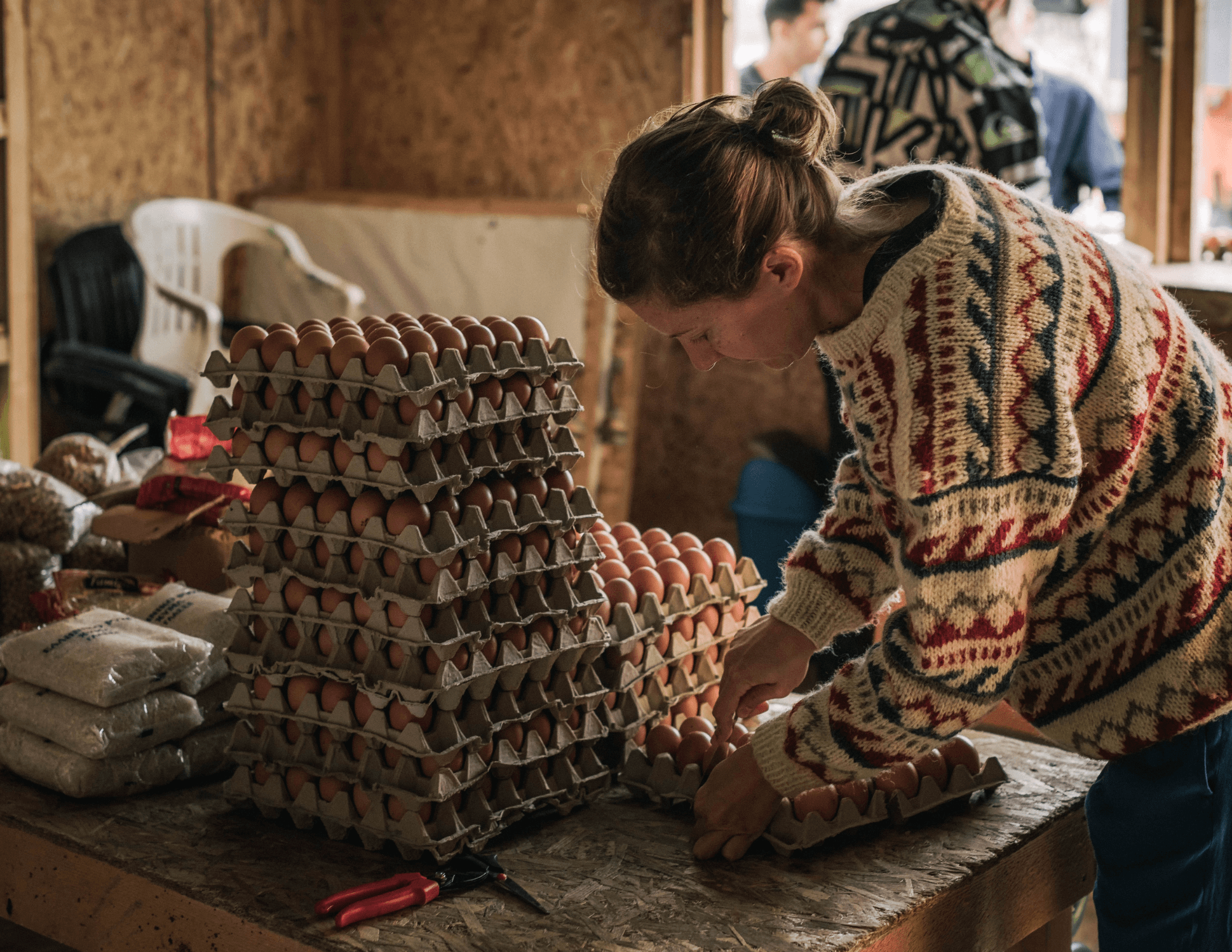 Woman with eggs